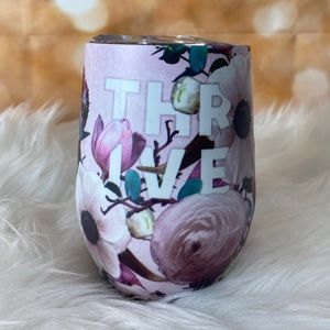 Studio oh! Insulated Stainless Steel Wine Glass Tumbler Floral THRIVE Design